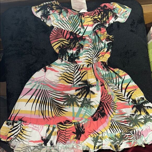 Kids Tropical Print Dress - Multicolor - Picture 4 of 5